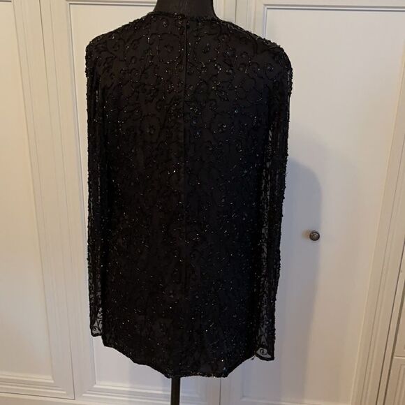 New Look Black Silk and Beaded Tunic Blouse‎ - Picture 4 of 7